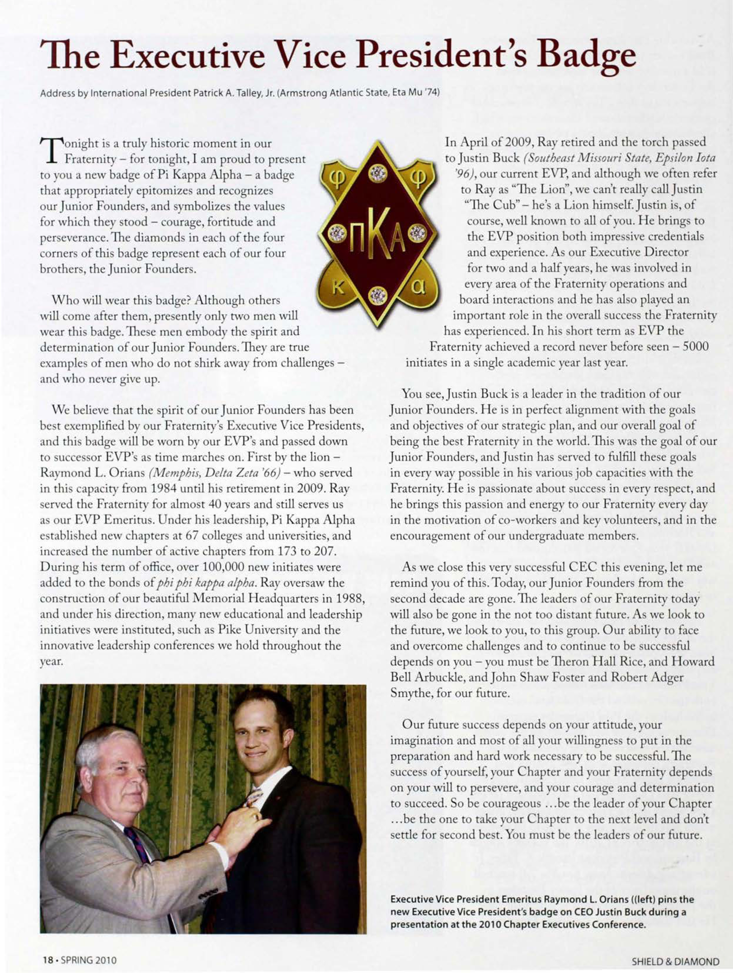 The Executive Vice President's Badge